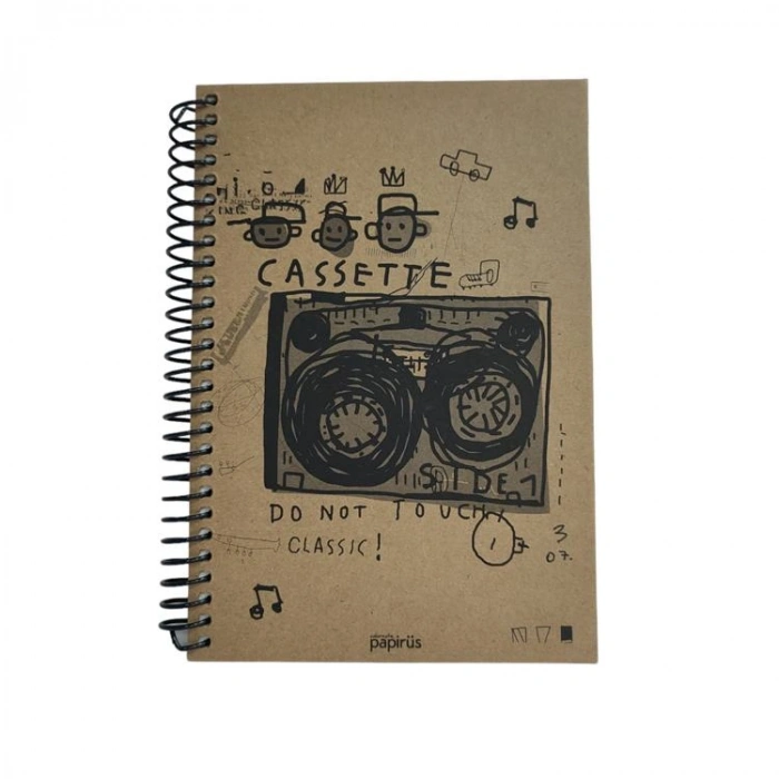 PAPİRÜS  KRAFT SERT KAPAK SPİRALLİ 19X27 80YP. ÇİZGİLİ DEFTER