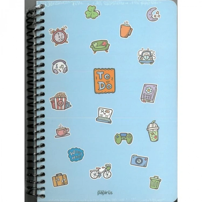 PAPİRÜS TO DO MIX SERT KAPAK SPİRALLİ 14X19 120YP. KARELİ DEFTER - TEKLİ