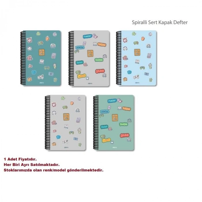 PAPİRÜS TO DO MIX SERT KAPAK SPİRALLİ 14X19 120YP. KARELİ DEFTER - TEKLİ
