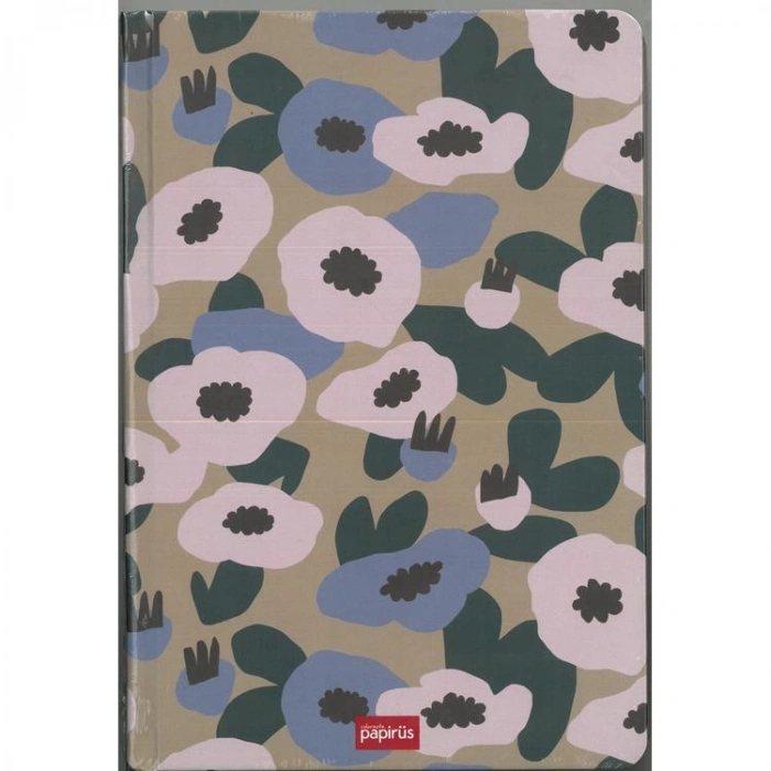 PAPİRÜS ÇİÇEK SERT KAPAK CİLTLİ 16X23 96YP. ÇİZGİLİ DEFTER - TEKLİ