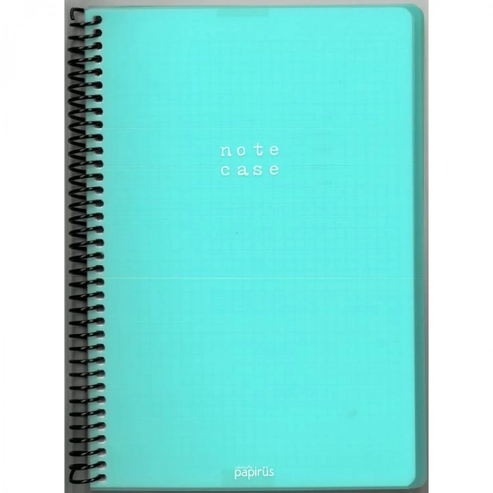 PAPİRÜS  NOTE CASE PP. KAPAK SPİRALLİ A4 100YP. KARELİ DEFTER