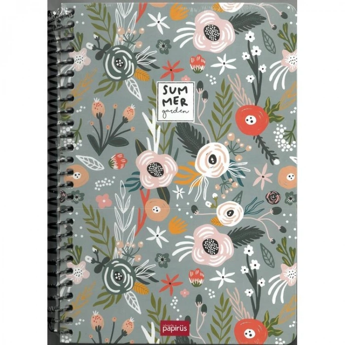 PAPİRÜS SUMMER PP. KAPAK SPİRALLİ A4 80YP. KARELİ DEFTER