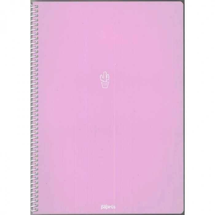 PAPİRÜS PASTEL PP. KAPAK SPİRALLİ A4 72YP. KARELİ DEFTER