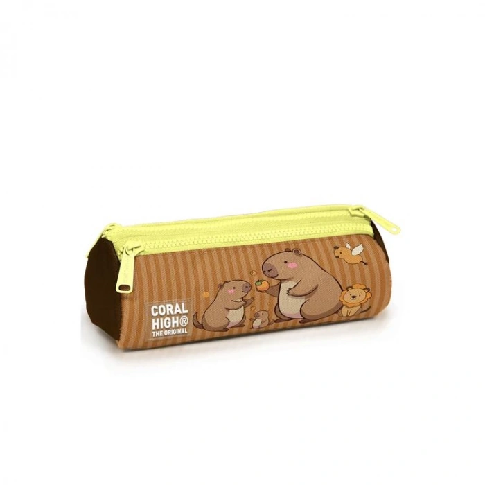 CORAL HIGH 22099 CAPYBARA DESENLİ ÜÇ BÖLMELİ KALEM ÇANTASI