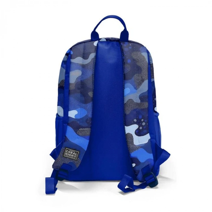 CORAL HIGH 23689 LACİVERT SAKS KAMUFLAJ DESENLİ DÖRT BÖLMELİ SIRT ÇANTASI