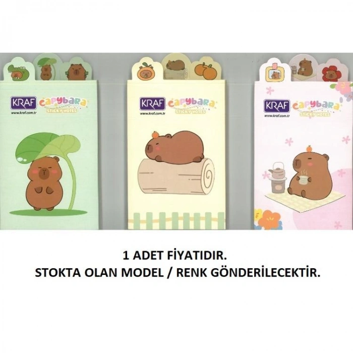 KRAF 2222-CB CAPYBARA 8 X 20YP YAPIŞKANLI NOT KAĞIDI SET - TEKLİ