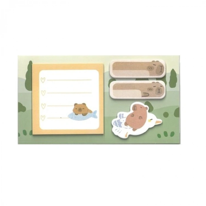 KRAF 2223-CB CAPYBARA 4 X 20YP YAPIŞKANLI NOT KAĞIDI SET - TEKLİ