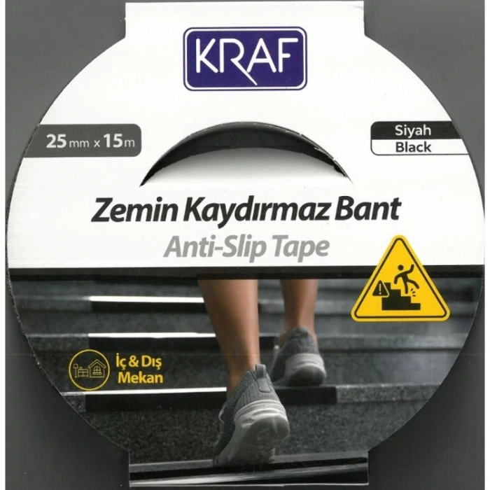 KRAF 2575 KAYDIRMAZ BANT 25mm X 15m SİYAH