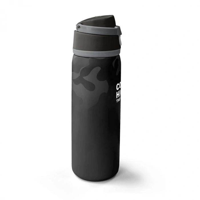 CORAL HIGH 38516 KIDS SİYAH KAMUFLAJ DESENLİ PİPETLİ VE DİREKT İÇİM ÇELİK TERMOS 800ML
