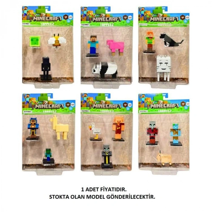 NECO MINECRAFT MC2220 TOPPEEZ 3D FİGÜR KALEM BAŞLIĞI S2 3 LÜ SET 8+