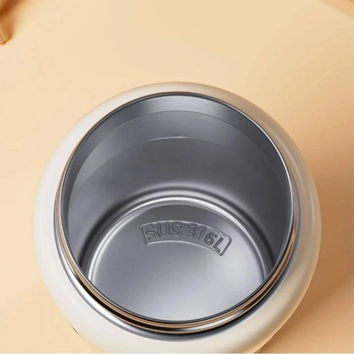 VAGONLİFE DILLER ÇELİK TERMOS/MATARA ÇİFT KAPAKLI PİPETLİ/PİPETSİZ KULLANIM D9361 600ML - WHITE