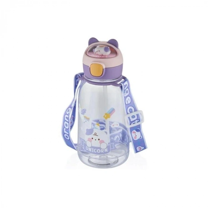 VAGONLIFE VGN2021 KEDİ DESENLİ POLİKARBON MATARA PİPETLİ MATARA 760ML - KARIŞIK RENK (TEKLİ)