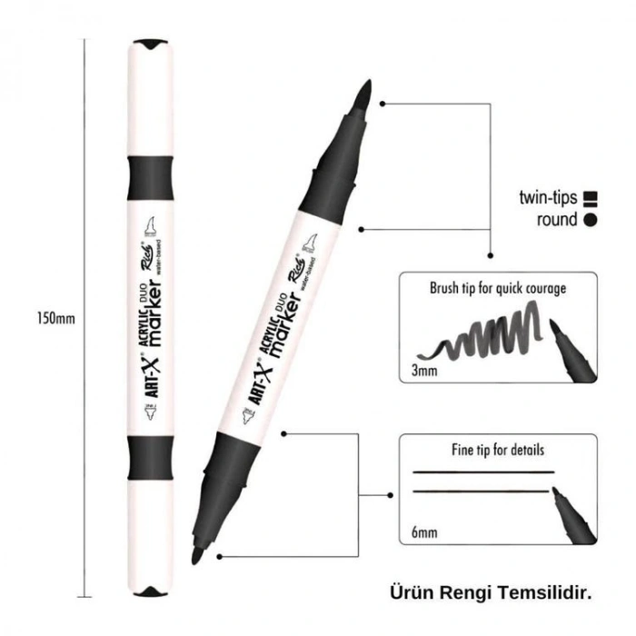 RİCH 17896-203 ART-X ÇİFT TARAFLI DUO AKRİLİK MARKER TAŞ RENGİ