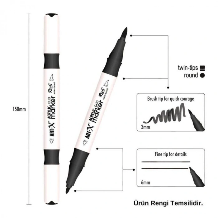 RİCH 17897-50 ART-X ÇİFT TARAFLI DUO AKRİLİK MARKER GECE MAVİSİ