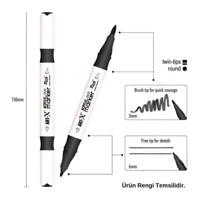 RİCH 17920-55 ART-X ÇİFT TARAFLI DUO AKRİLİK MARKER HARDAL