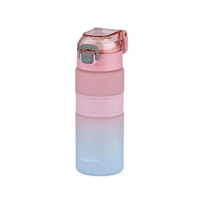 VAGONLIFE VGN2226 MOTİVASYON SOFT TOUCH RENK GEÇİŞLİ POLICARBON MATARA 600ML - PINK