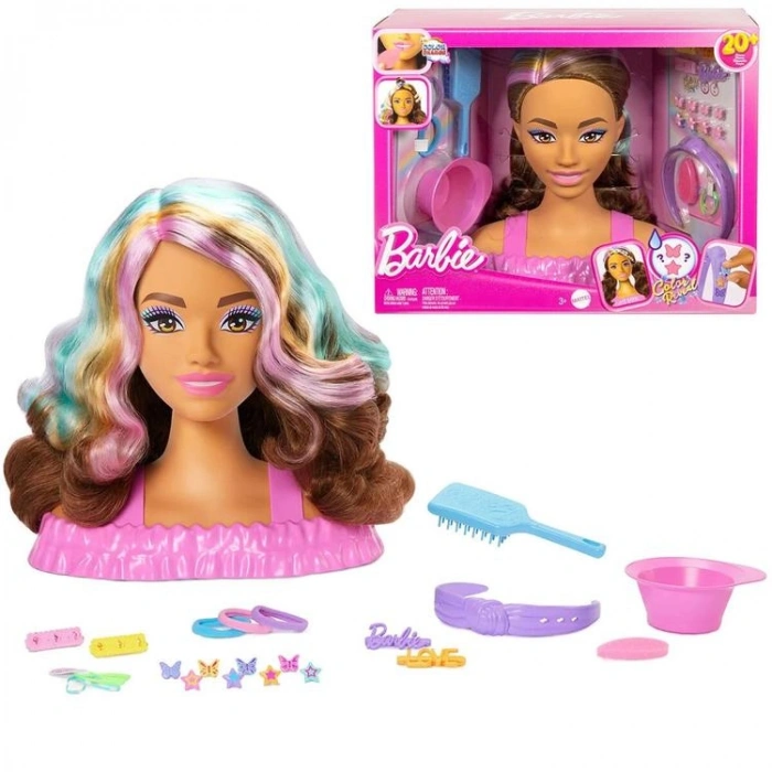 MATTEL JFG82 BARBIE KAHVERENGİ SAÇ TASARIM BÜSTÜ 3+