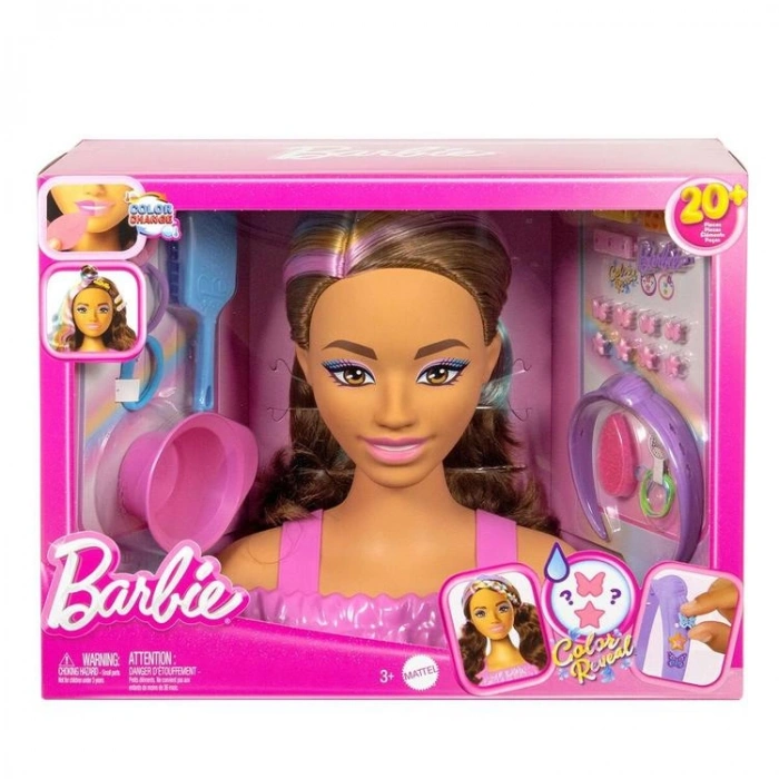 MATTEL JFG82 BARBIE KAHVERENGİ SAÇ TASARIM BÜSTÜ 3+