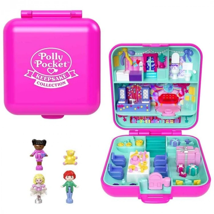 MATTEL JGK22 POLLY POCKET 80. YIL DÖNÜMÜ NOSTALJİK KOMPAKT OYUN SETİ 4+