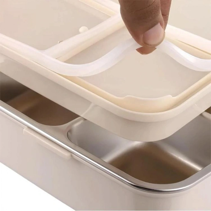 VAGONLİFE BL10082-S PASLANMAZ ÇELİK YEMEK KABI 3 BÖLMELİ LUNCH BOX 1120ML - DİNAZOR SARI