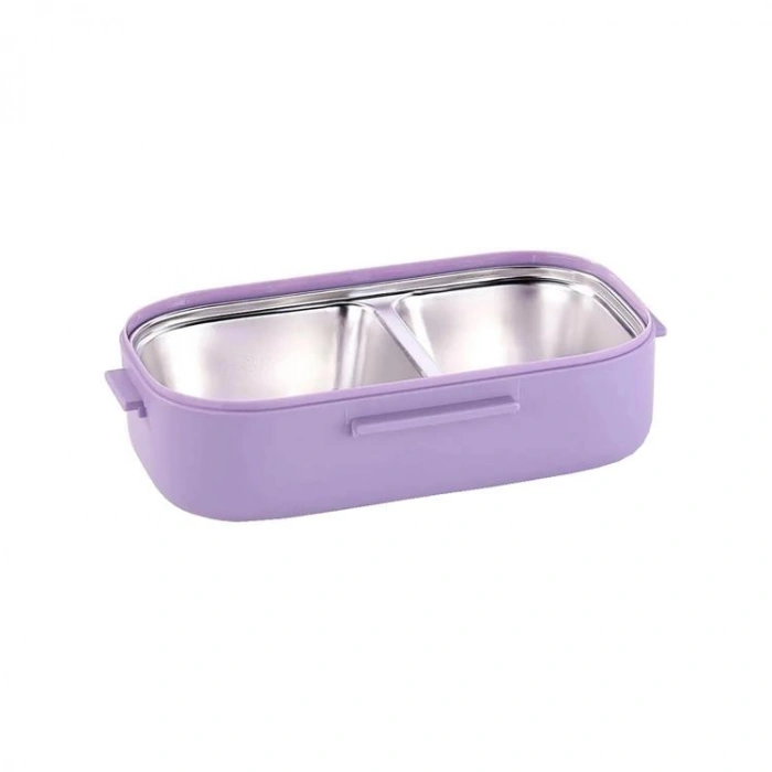 VAGONLIFE BL2106 PASLANMAZ ÇELİK YEMEK KABI - LUNCH BOX 2 BÖLMELİ 550 ML LİLA