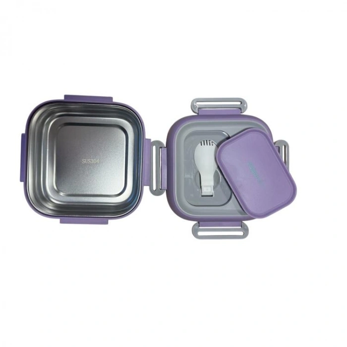 VAGONLIFE BL2107 PASLANMAZ ÇELİK YEMEK KABI - LUNCH BOX TEK BÖLMELİ 500 ML - LİLA