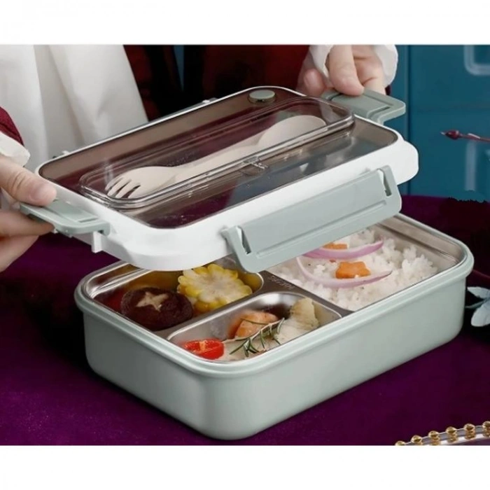 VAGONLİFE PASLANMAZ ÇELİK BÖLMELİ YEMEK KABI 3 BÖLMELİ - LUNCH BOX BL50467 1000 ML - YEŞİL