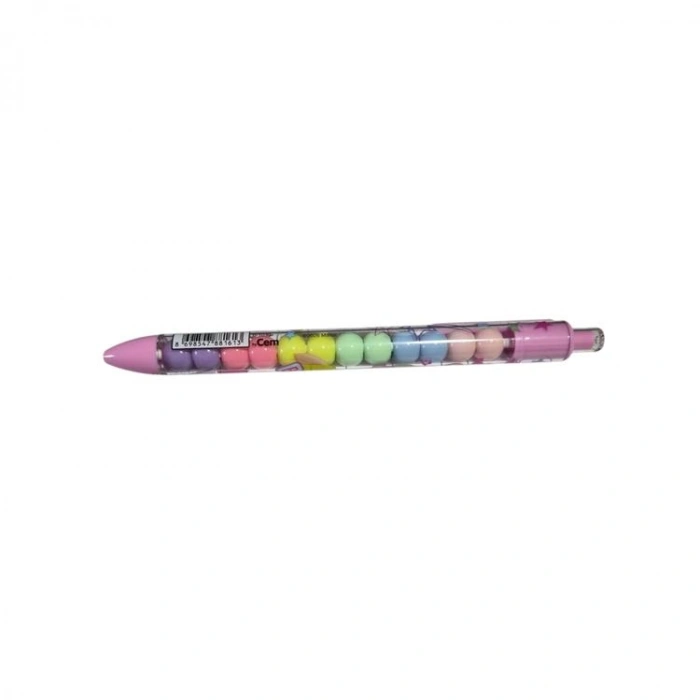 CEM BARBIE B-1030 RENKLİ BONCUKLU TÜKENMEZ KALEM - TEKLİ