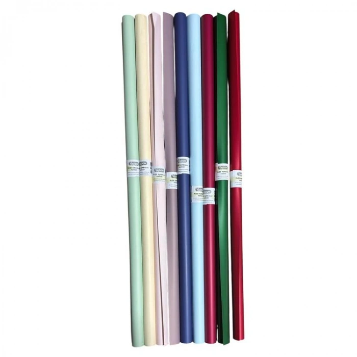 VAGON S021 KARIŞIK RENKLİ DÜZ RENK KUŞE RULO AMBALAJ KAĞIDI 70X100 - TEKLİ
