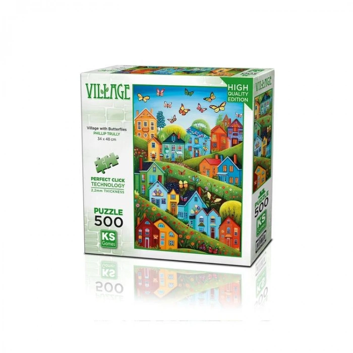KS GAMES 20079 VILLAGE TİTH BUTTERFLİES 34x48cm YAPBOZ/PUZZLE 500 PARÇA