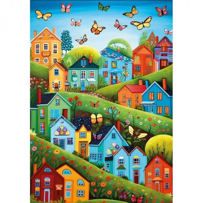 KS GAMES 20079 VILLAGE TİTH BUTTERFLİES 34x48cm YAPBOZ/PUZZLE 500 PARÇA