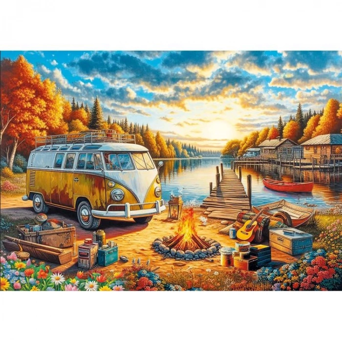 KS GAMES 20810 VOS VOS CAMP FIRE ST. SUNSET 68x48cm YAPBOZ/PUZZLE 1000 PARÇA