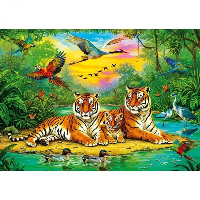KS GAMES 31756 TIGER FAMILY 34x48cm YAPBOZ/PUZZLE 50 PARÇA