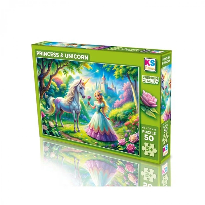 KS GAMES 31755 PRINCES & UNICORN 34x48cm YAPBOZ/PUZZLE 50 PARÇA