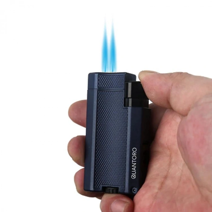 QUANTORO MGM04-2  DELİCİLİ ÇİFT TORCH – JET ALEV ÇAKMAK – GÜMÜŞ