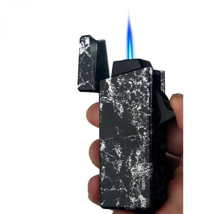 QUANTORO MGM05-42  TEK TORCH – JET ALEV ÇAKMAK –  SİYAH BEYAZ DESENLİ