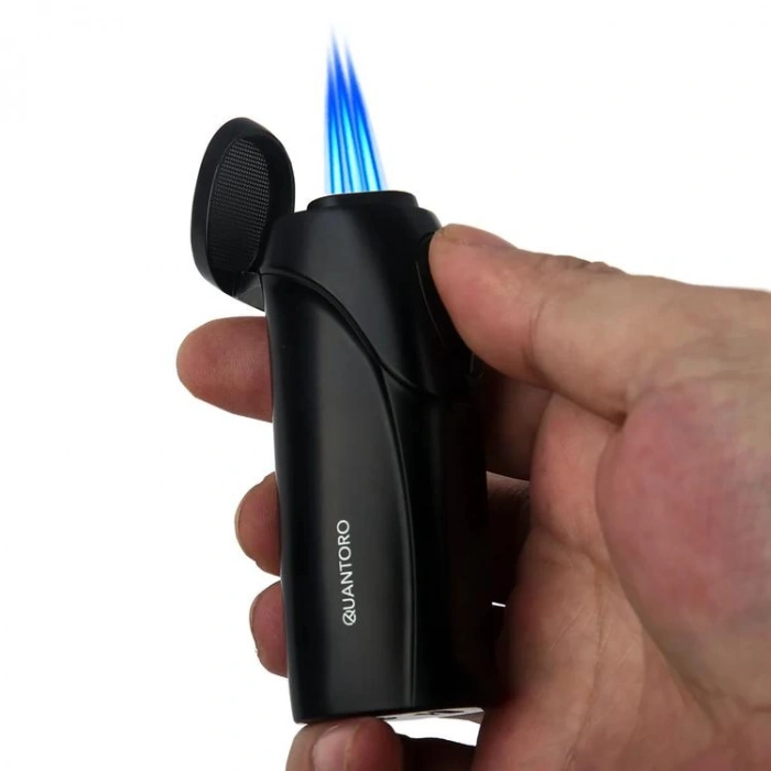 QUANTORO MGM05-51  ÜÇLÜ TORCH – USB ŞARJLI ELEKTRONİK JET ALEV ÇAKMAK –  SİYAH