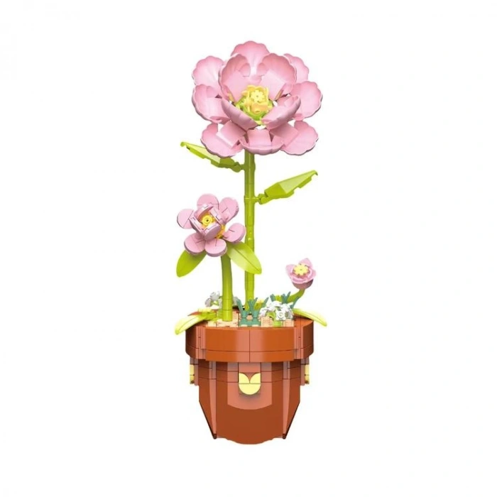 DOSTOYS 116-1 MİNİ ÇİÇEK BLOK OYUNCAK PEMBE JAPON GÜLÜ 315 PARÇA 6+