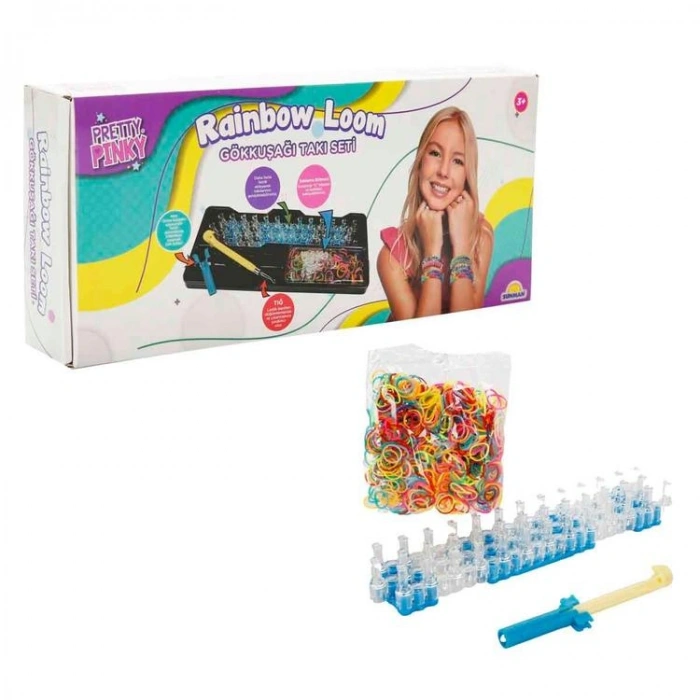 SUNMAN 16312 PRETTY PINKY RAINBOW LOOM GÖKKUŞAĞI TAKI SET 3+