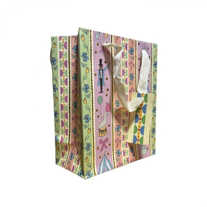 DAKS  DKS 3004  DESENLİ HEDİYELİK KARTON ÇANTA NO:3  32x26x14cm - TEKLİ