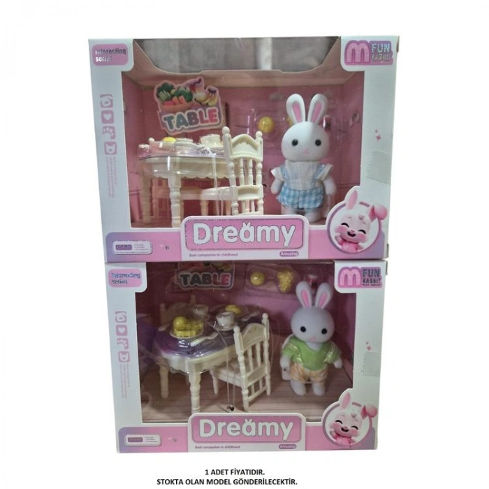 MEGA 6621A-3 BAY DREAMY MINI AKSESUARLI PET YEMEK MASASI SETİ 3+