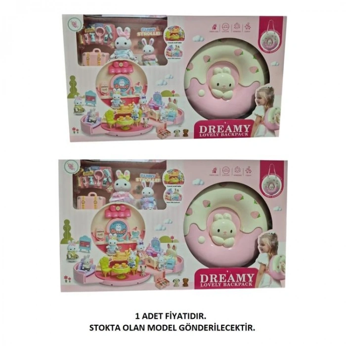 MEGA 6695 BAY DREAMY MINI AKSESUARLI SIRT ÇANTALI MİNİ TAVŞAN EVİ OYUN SETİ 3+
