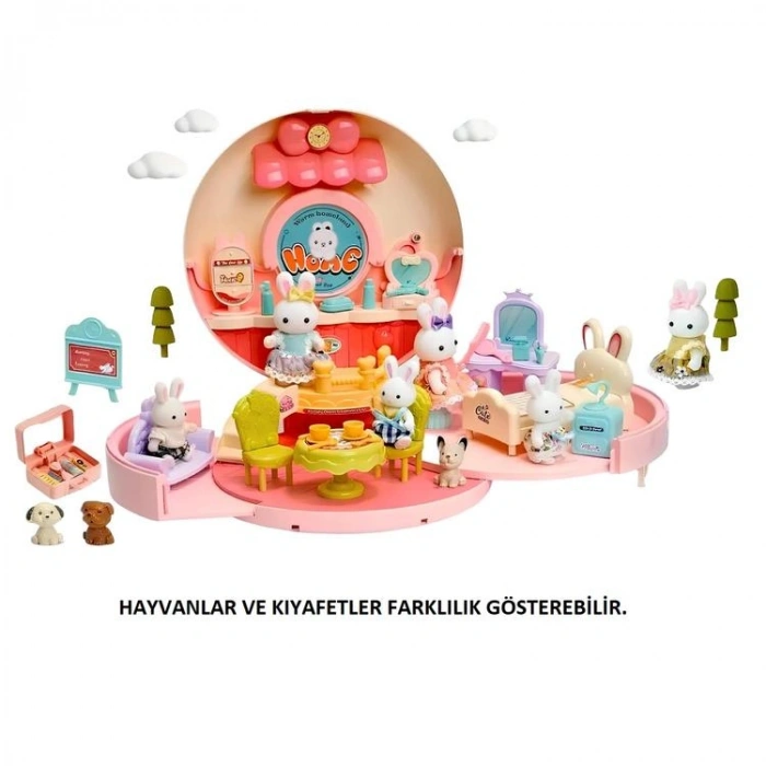 MEGA 6695 BAY DREAMY MINI AKSESUARLI SIRT ÇANTALI MİNİ TAVŞAN EVİ OYUN SETİ 3+