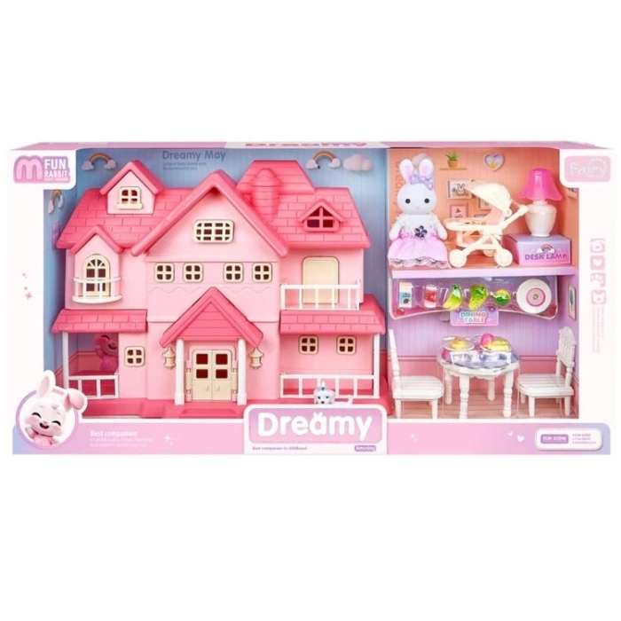 MEGA 6718 BAY DREAMY MINI AKSESUARLI BÜYÜK VİLLA OYUN SETİ 3+