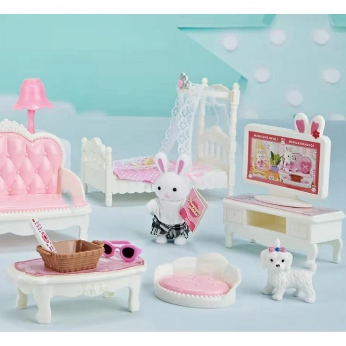 MEGA 6627 BAY DREAMY MINI AKSESUARLI YATAK ODASI VE SALON TAKIMI OYUN SETİ 3+