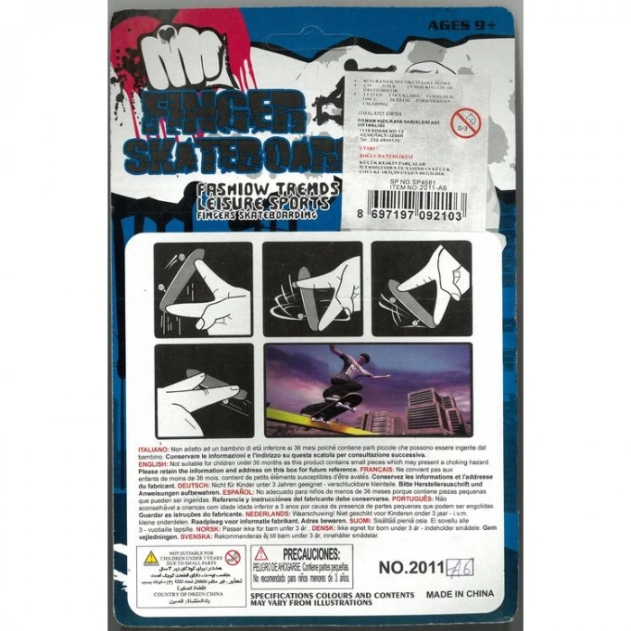 KIZILKAYA SP4681 (2011-A6) MİNİ PARMAK KAYKAY 2LI  1 SET  9+