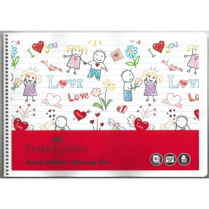 FABER CASTELL SPİRALLİ PP. KAPAK 2023 RESİM DEFTERİ 25x35 30 YP. 5075000481 - TEKLİ