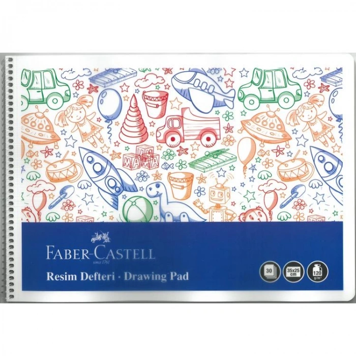 FABER CASTELL SPİRALLİ PP. KAPAK 2023 RESİM DEFTERİ 25x35 30 YP. 5075000481 - TEKLİ