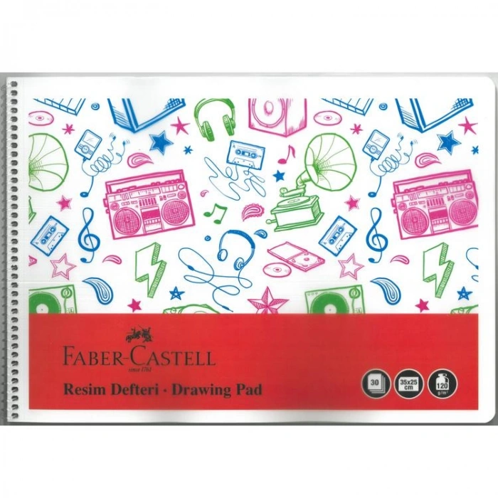 FABER CASTELL SPİRALLİ PP. KAPAK 2023 RESİM DEFTERİ 25x35 30 YP. 5075000481 - TEKLİ