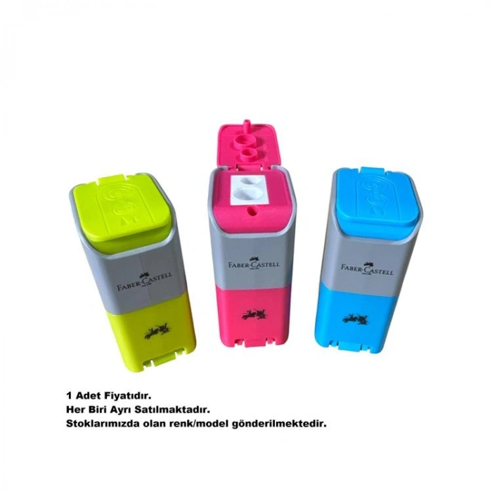 FABER CASTEL 5140 TRIO ÜÇ GÖZLÜ HAZNELİ KALEMTRAŞ - TEKLİ